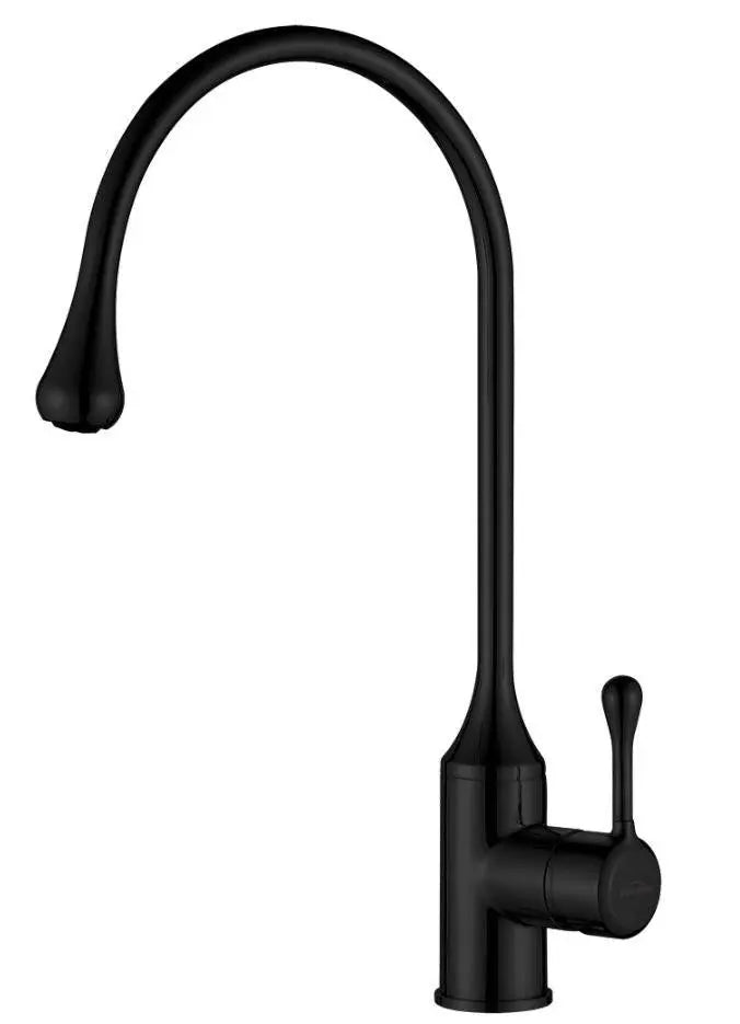 Droplet Shape Black Gold Tall Kitchen Tap Sink Mounted Kitchen Taps