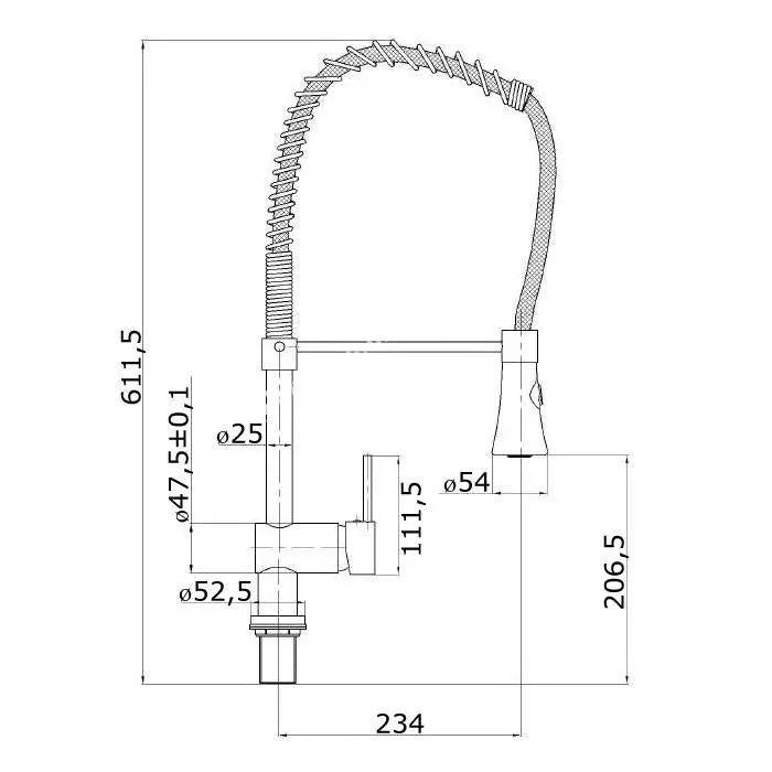 Elegant Tall Pull Out Strong Hose Spray Kitchen Sink Tap with Ceramic Mixer - 