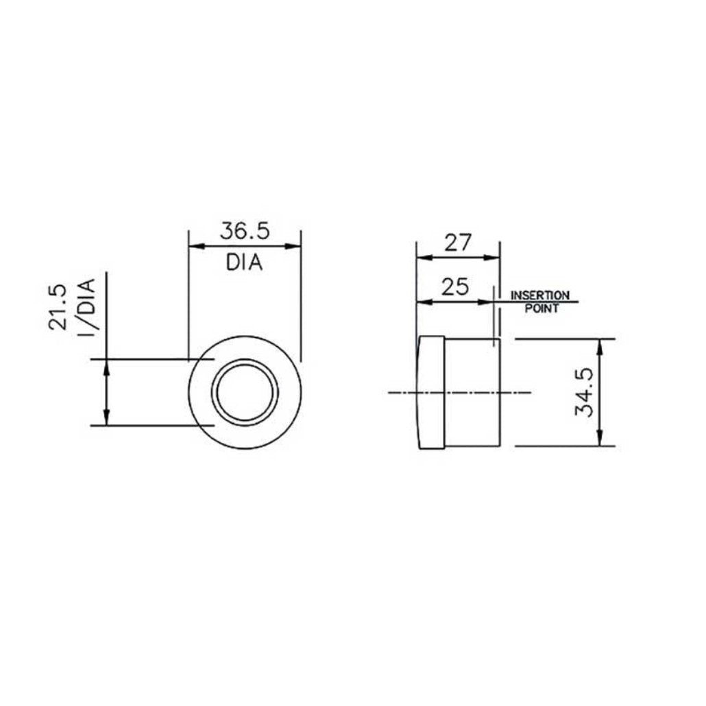 FloPlast OS17 21.5mm x 32mm Black Waste Overflow Reducer Solvent Weld sizes chart