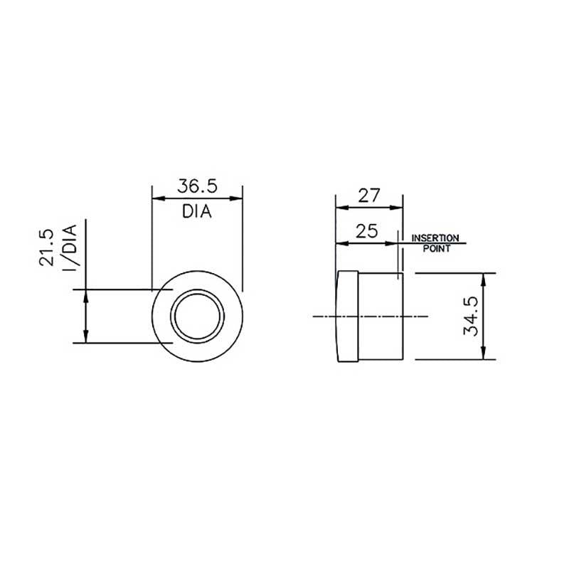 FloPlast OS17 21.5mm x 32mm Black Waste Overflow Reducer Solvent Weld sizes chart