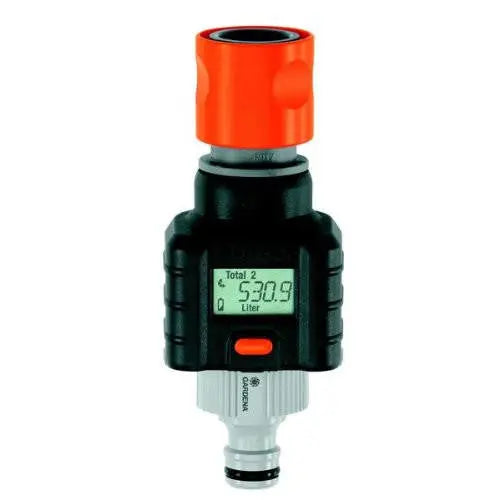 Gardena Digital Electronic Water Smart Flow Meter For Garden Hose Watering - 