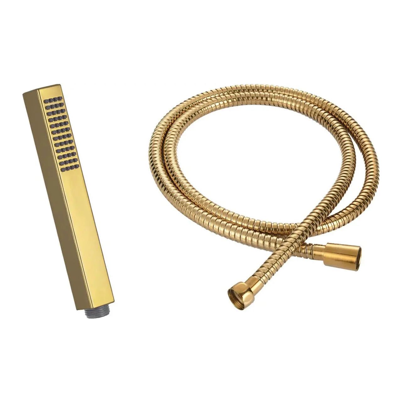 Gold Rectangle Handheld Shower Head With 150cm Shower Hose 