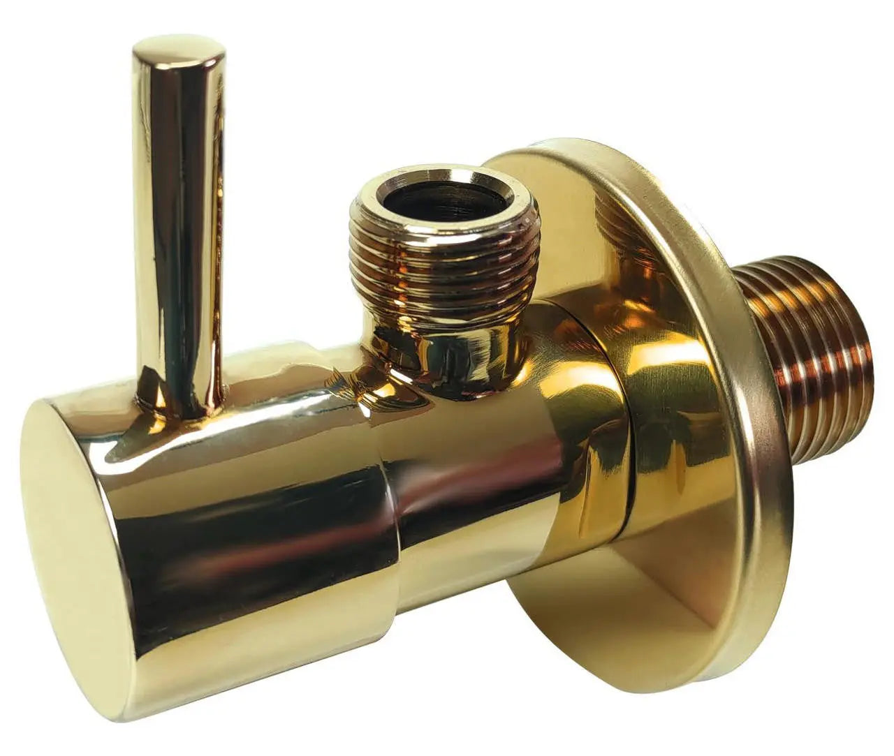 Gold Sink Toilet Isolation Valve Tap Cut-Off Long Lever Isolating Valves