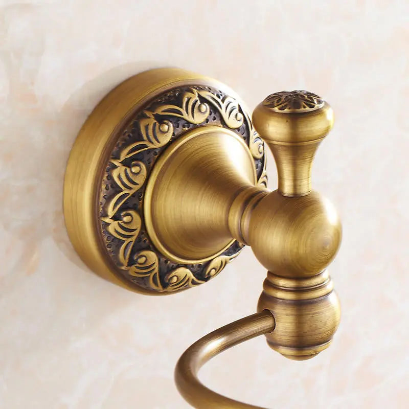 Hairdryer Holder Wall Mounted Hanger Antique Brass Bathroom Shelves