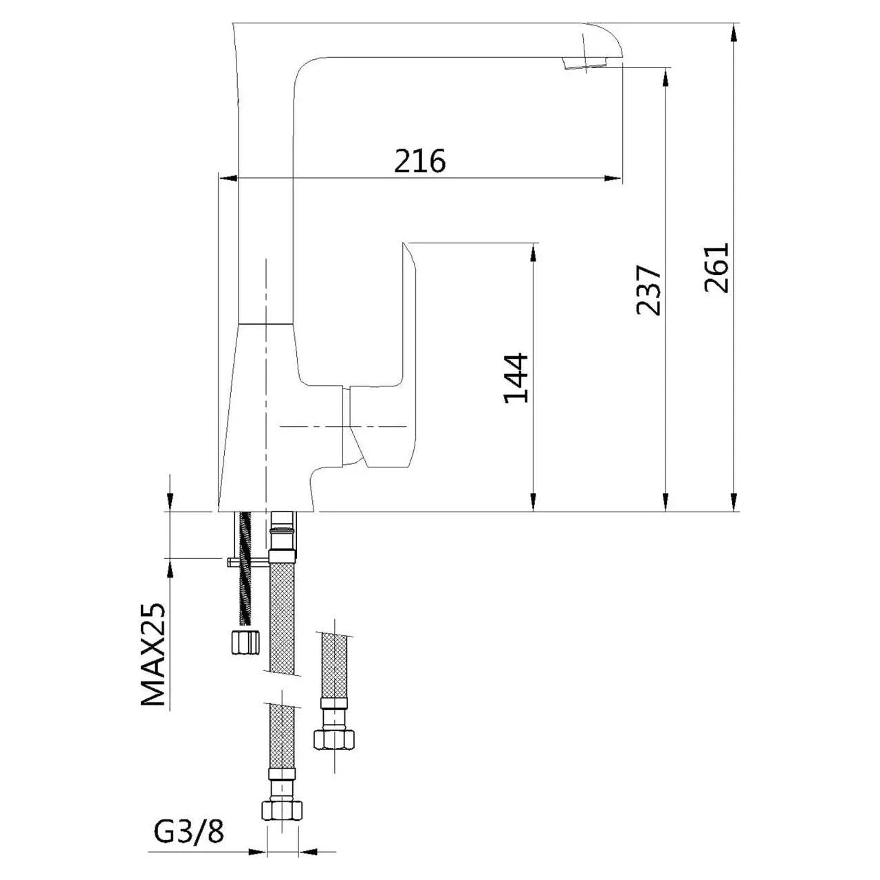 Kitchen Mixer Tap Black Single Lever Deck Mounted Monobloc Kitchen Taps