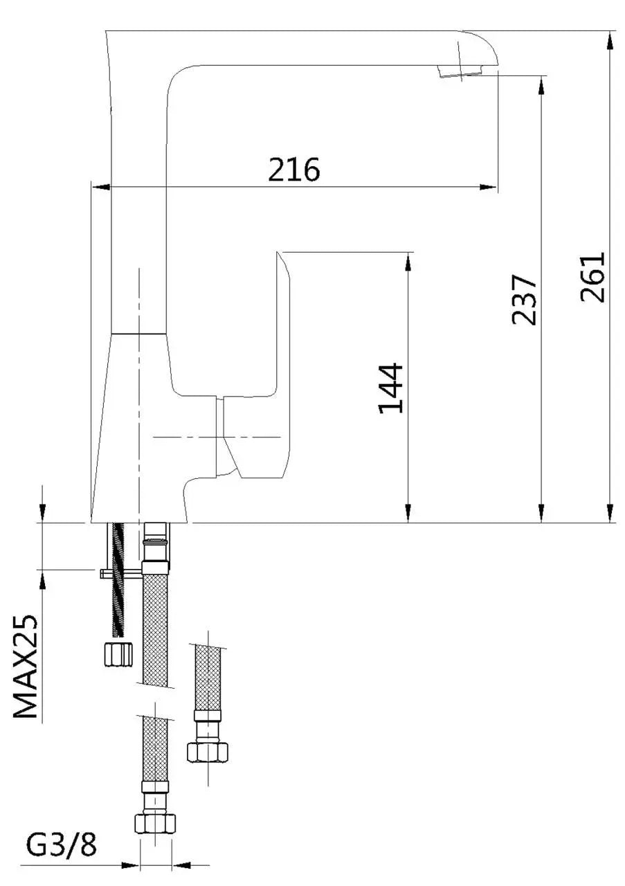 Kitchen Mixer Tap Black Single Lever Deck Mounted Monobloc Kitchen Taps