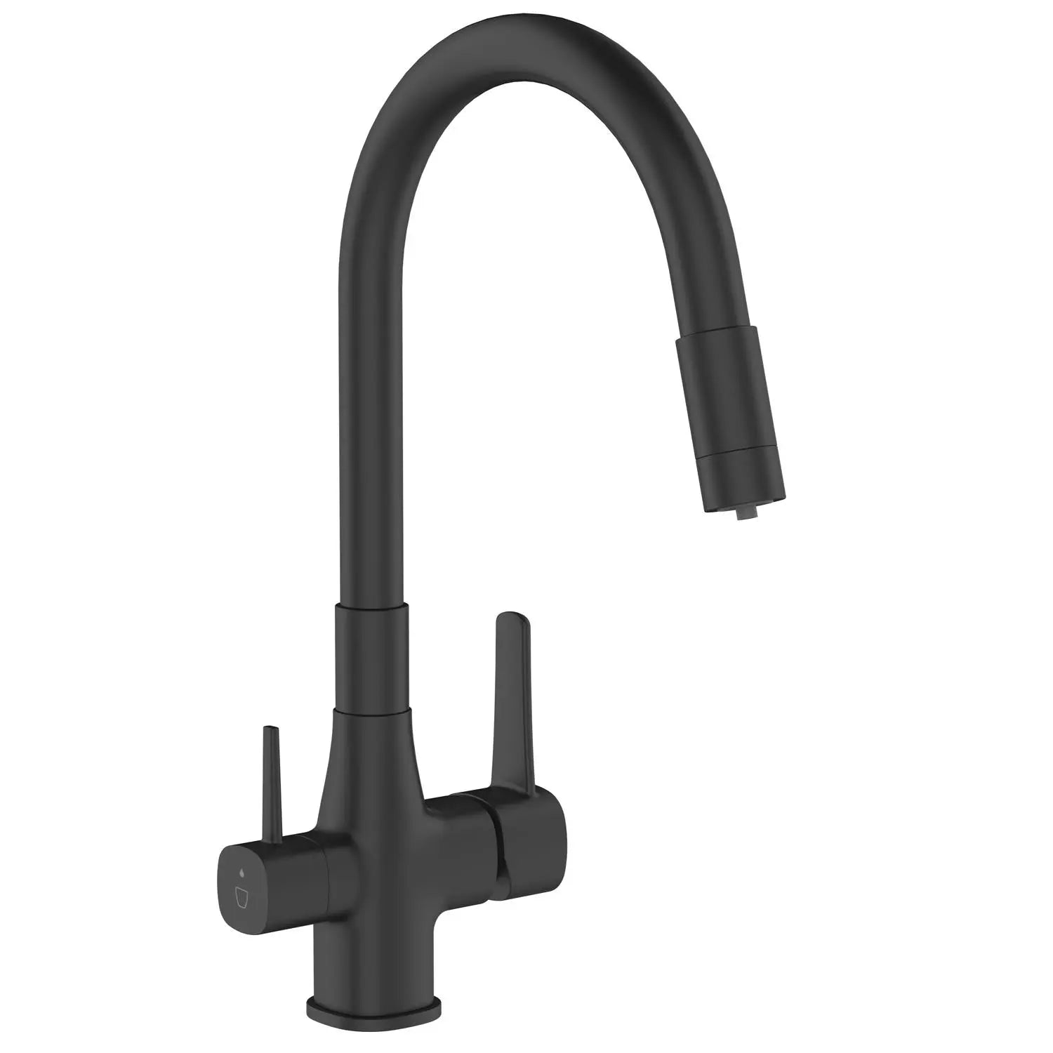 Kitchen Tap Black Flexible Spout Undersink Water Filter Set Kitchen Taps