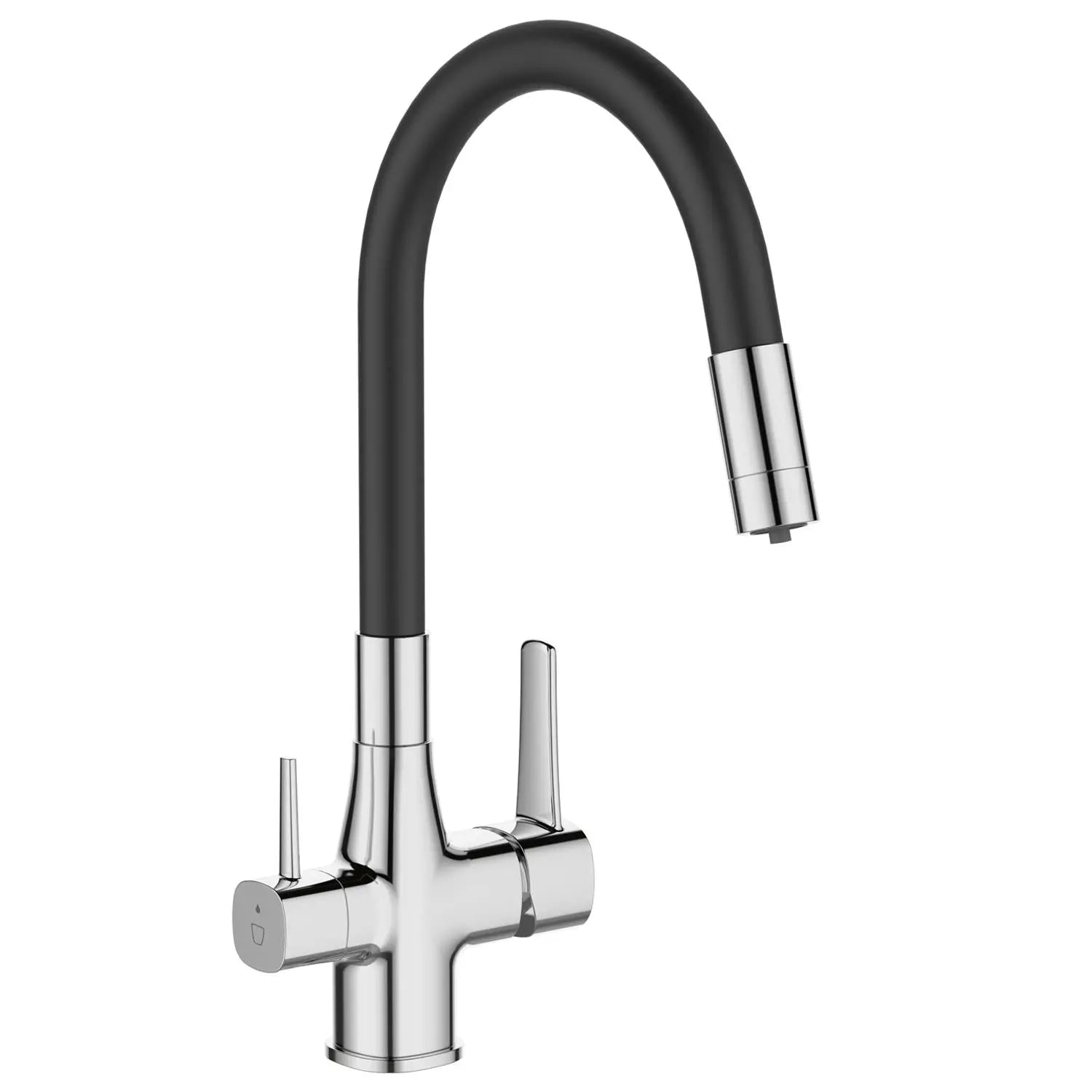 Kitchen Tap Black Flexible Spout Undersink Water Filter Set Kitchen Taps