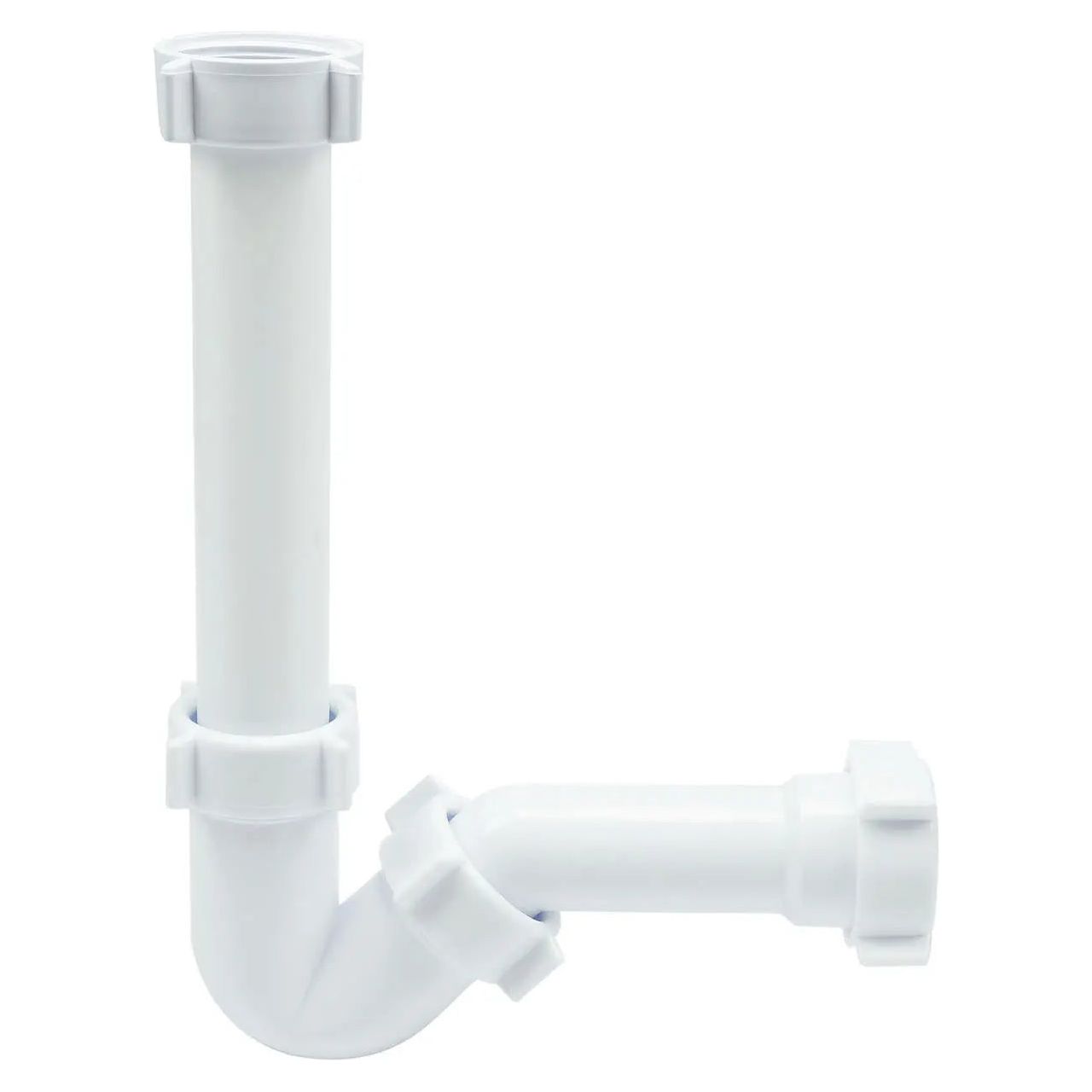 Long Bidet Basin Drain Waste Trap White Plastic Bathroom P-trap Set