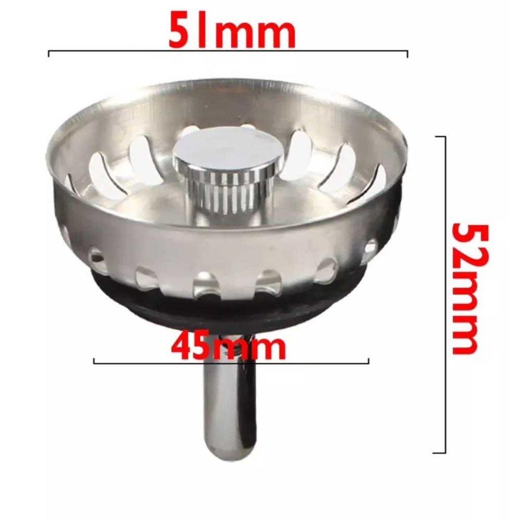 MBSKTOP McAlpine 50mm Mini Kitchen Sink Basket Strainer Plug dimensions