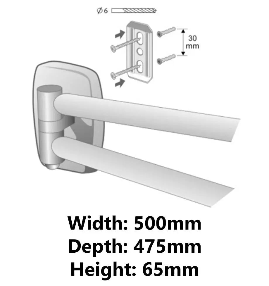 Modern Bathroom Chromed Zamak Wall Mounted Double Towel Holder Movable Twin Bars