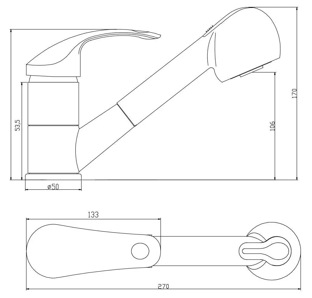 Modern Kitchen Sink Mixer Tap With Pull Off Head 2 Function - Kitchen Taps