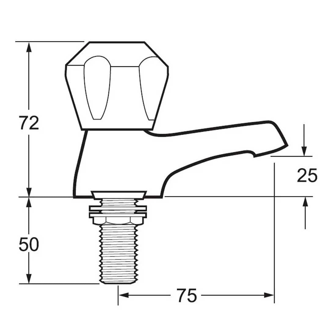 Pair Of Traditional Basin Contract Taps Chrome WRAS Approved sizes diagram chart