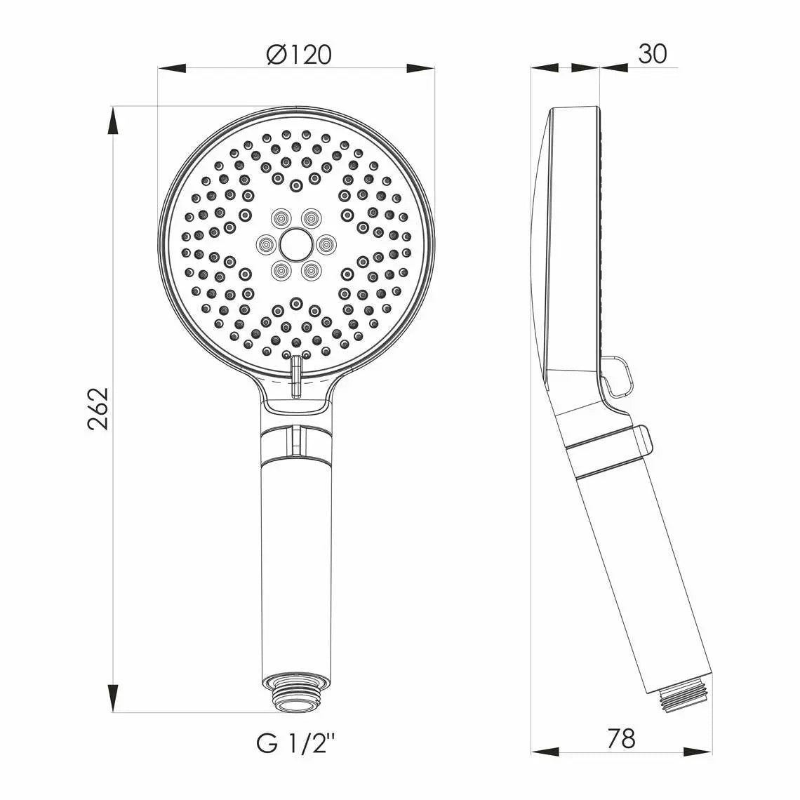 Plastic Shower Head Black Multifunction Handle Replacement Shower Heads