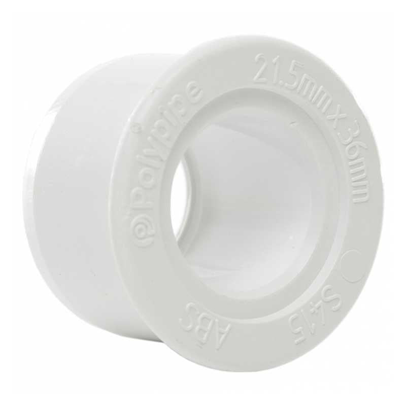 Polypipe S415W 32mm x 21.5mm ABS Waste Pipe Reducer Solvent Weld White - plumbing4home