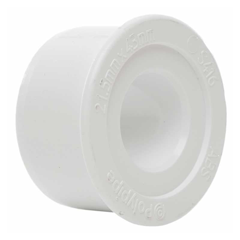 Polypipe S416W 40mm x 21.5mm ABS Waste Pipe Reducer Solvent Weld White - plumbing4home