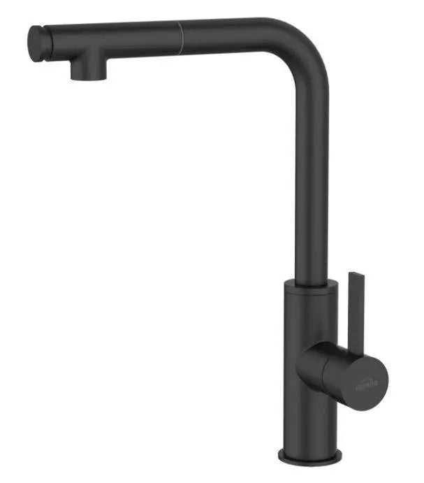 Pull-Out Tall Kitchen Sink Mixer Tap Black Retractable Spout Kitchen Taps