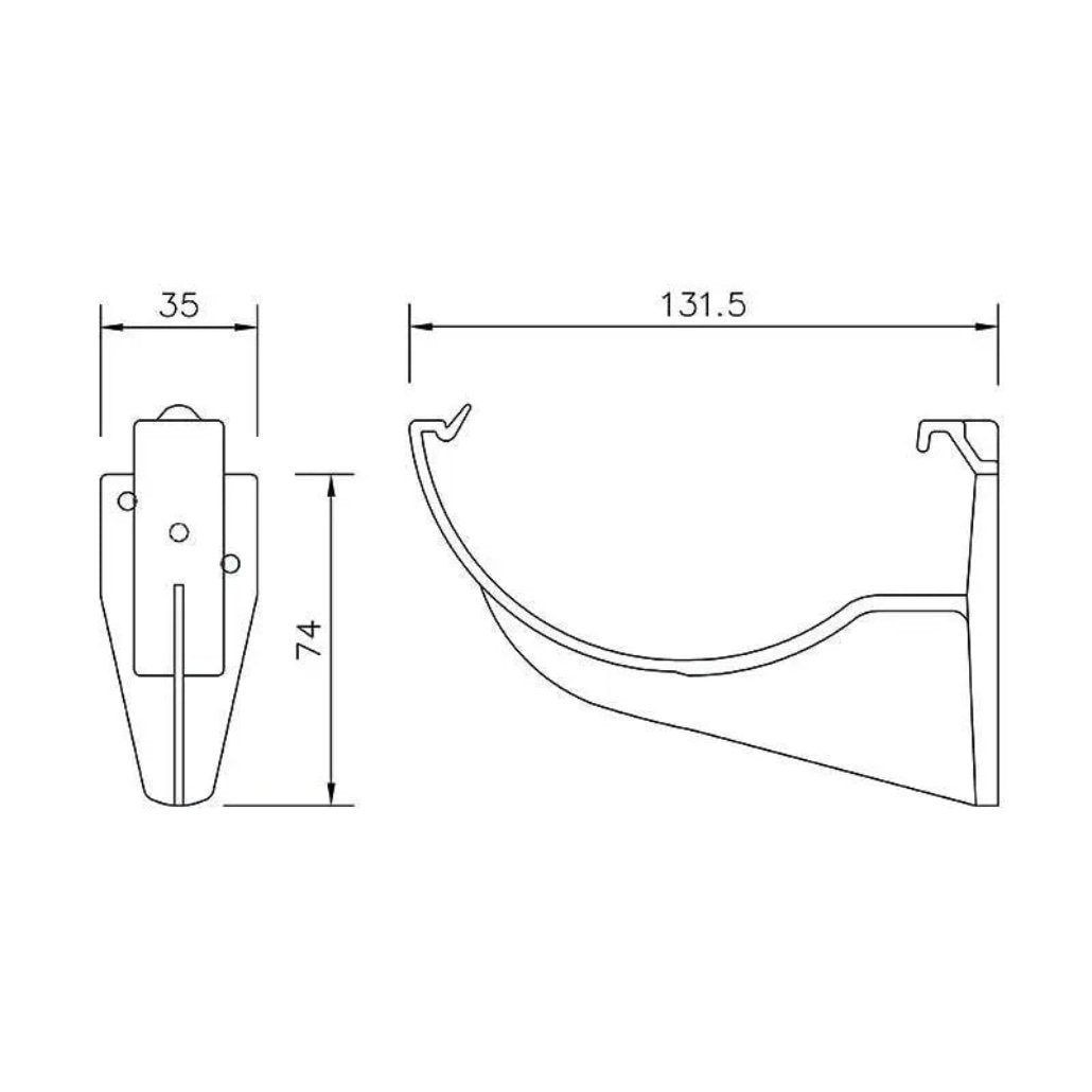 RK1B FloPlast Fascia Bracket Black 112mm Half Round Gutter - Guttering