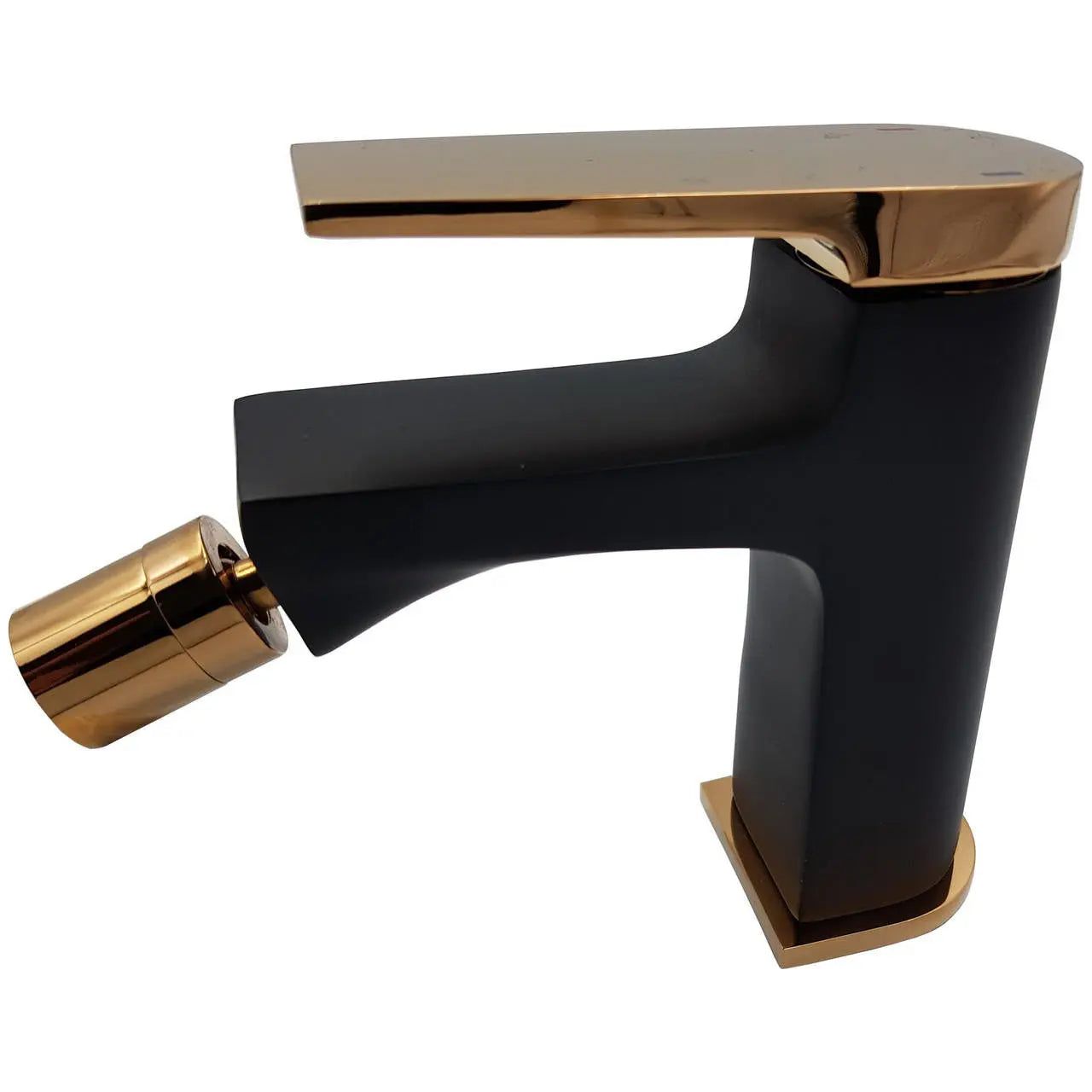 Black/Rose Gold Brass Bidet Mixer Tap + Click-Clack Plug Bidet Taps