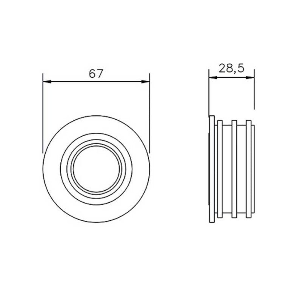 SP10 FloPlast Rubber Boss Adaptor 32mm dimensions