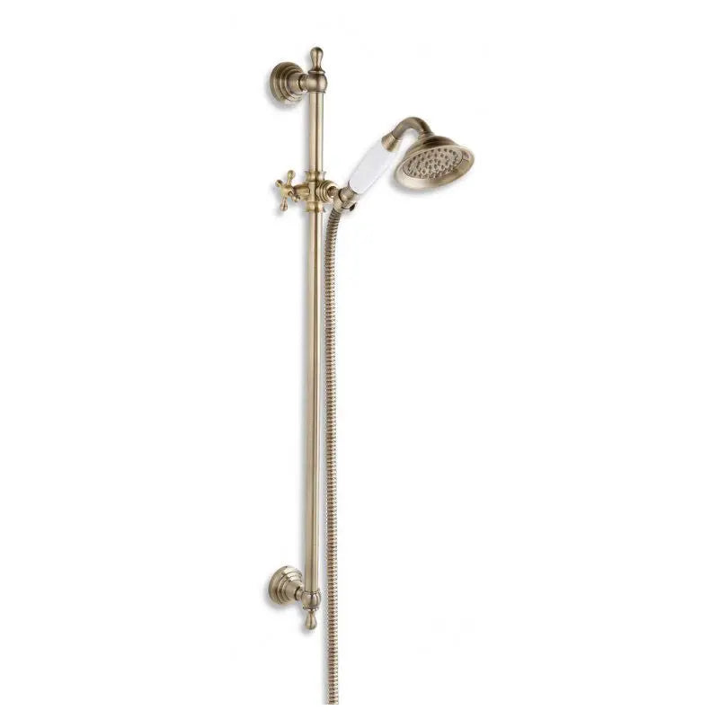 Shower Riser Rail With Retro Shower Head Antique Brass Shower Rails