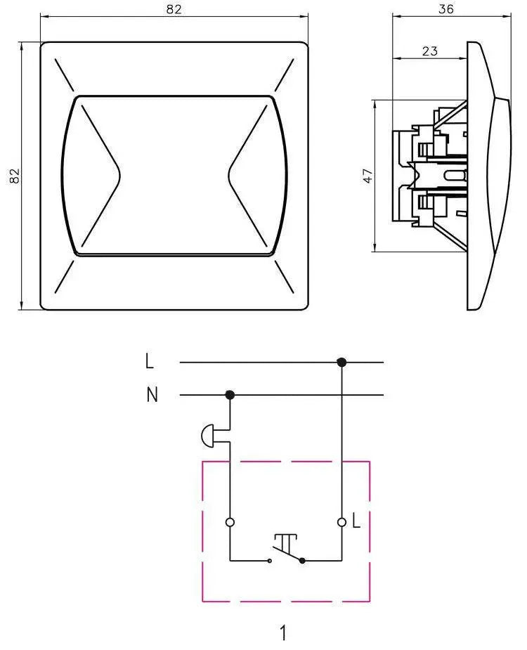 Simple Big Button Reactive Push Release Door Bell Switch Plate Light Switches & Sockets