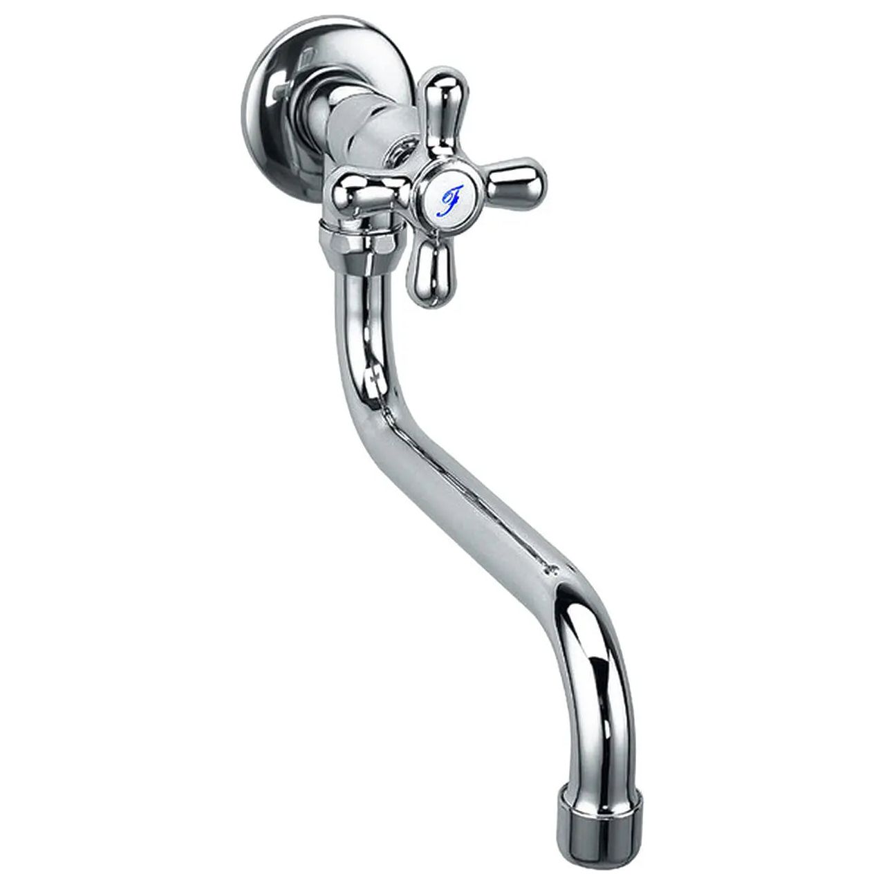 Single Knob Vintage Crosshead Wall Mount Swivel Kitchen Tap - Kitchen Taps