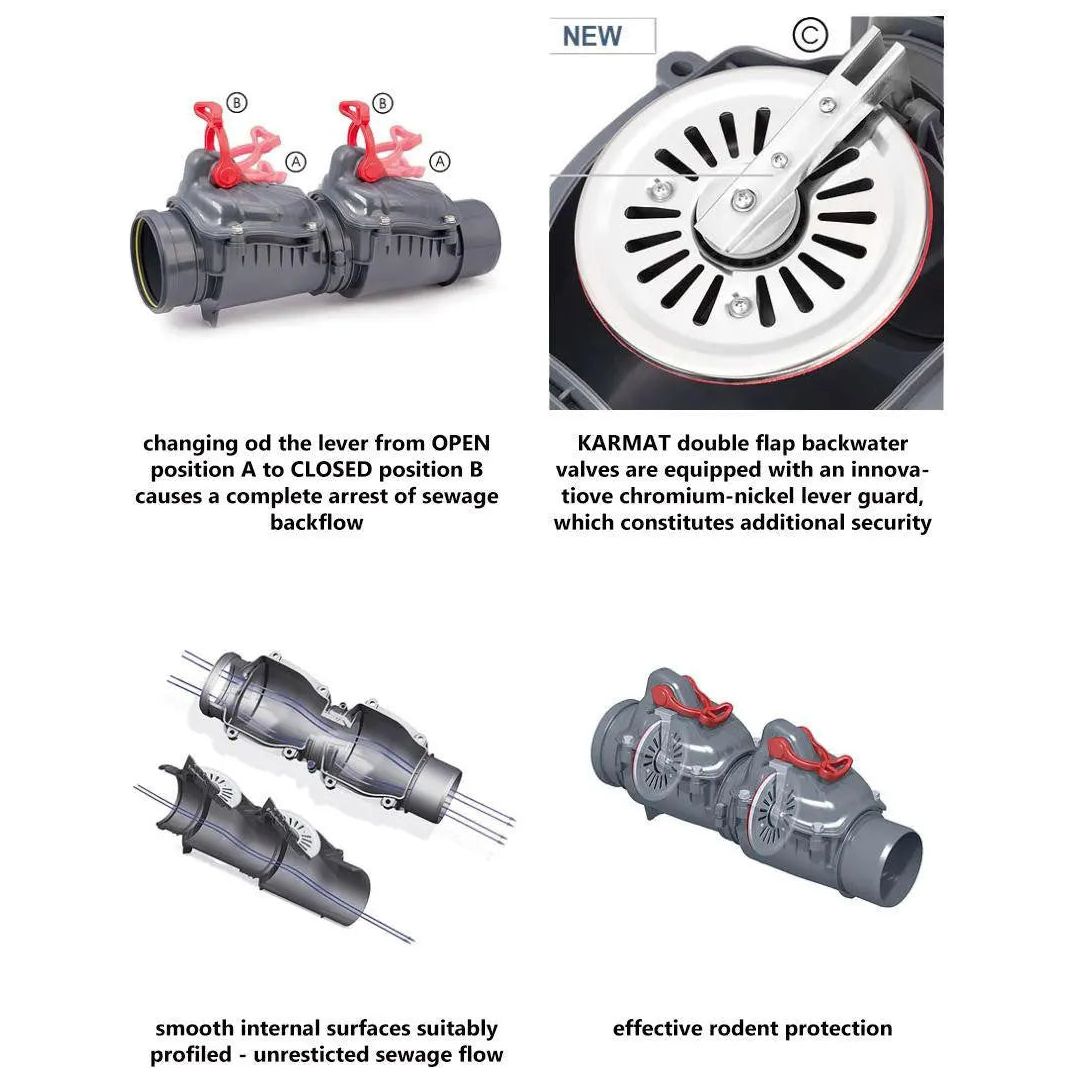 Soil Waste Pipe Double Check Non-Return Valve Anti-Flood Drain Non Return Valves, 451a, 451b