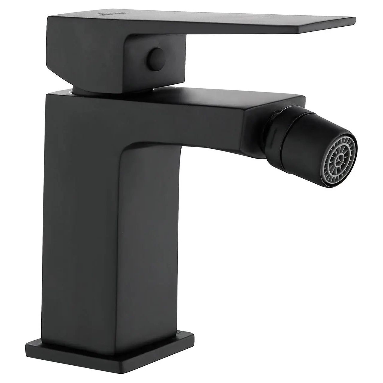 Square Shaped Bidet Mixer Tap Black Deck Mounted Monobloc Bidet Taps