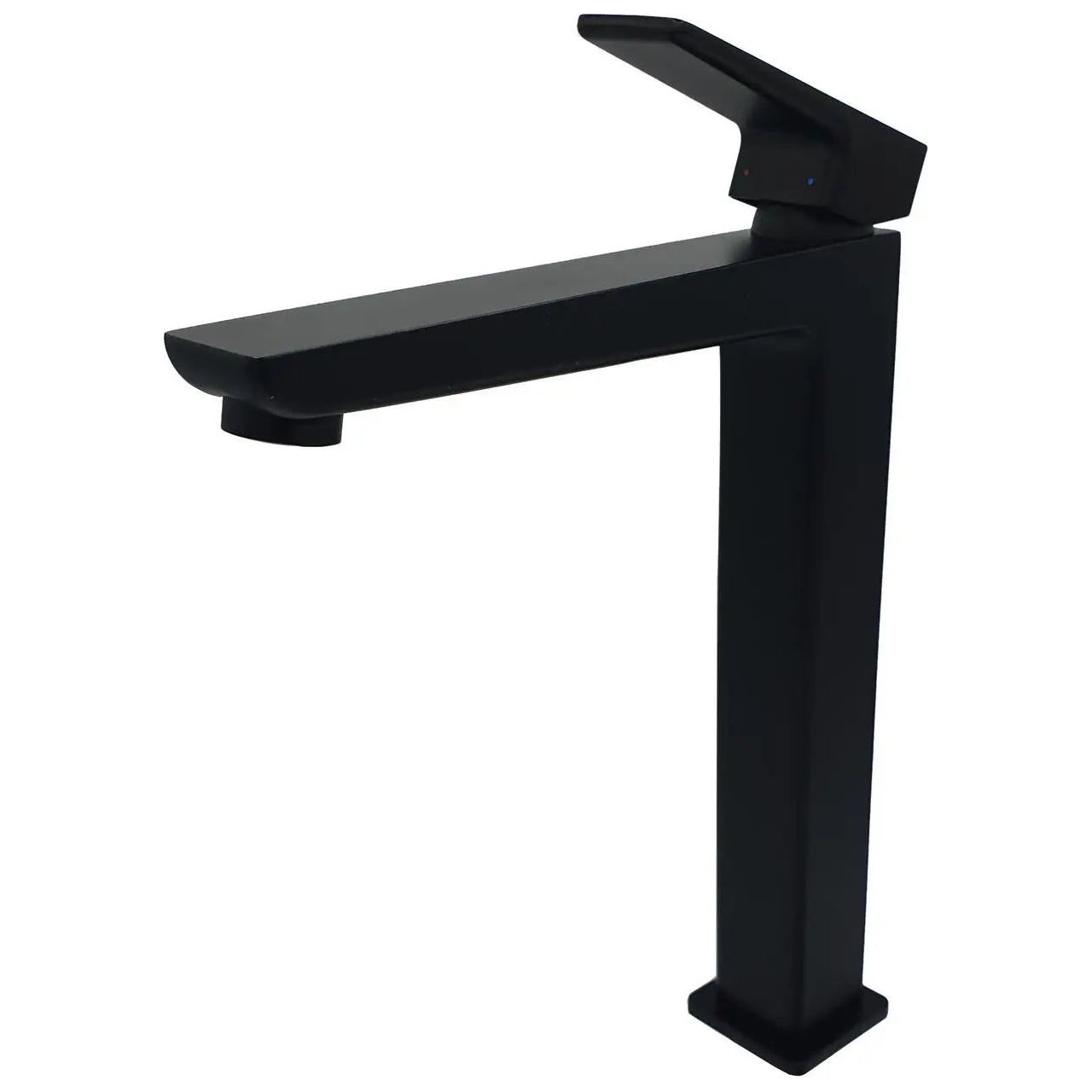 Square Tall Bathroom Sink Mixer Tap Black Single Lever Basin Taps