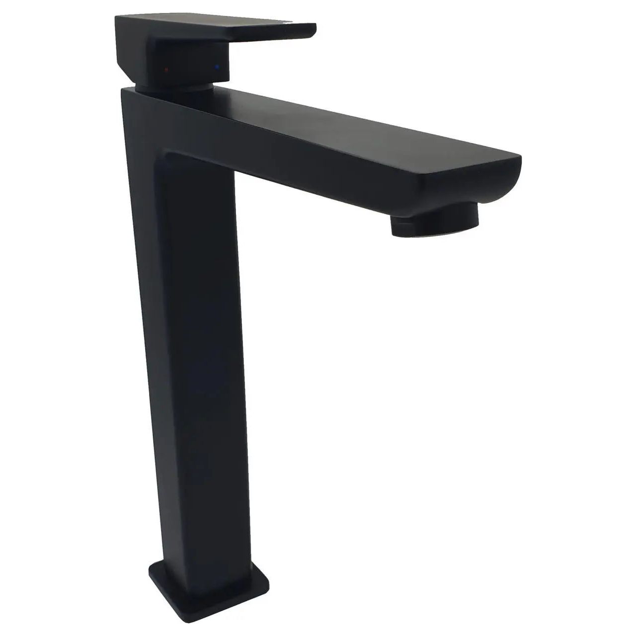 Square Tall Bathroom Sink Mixer Tap Black Single Lever Basin Taps