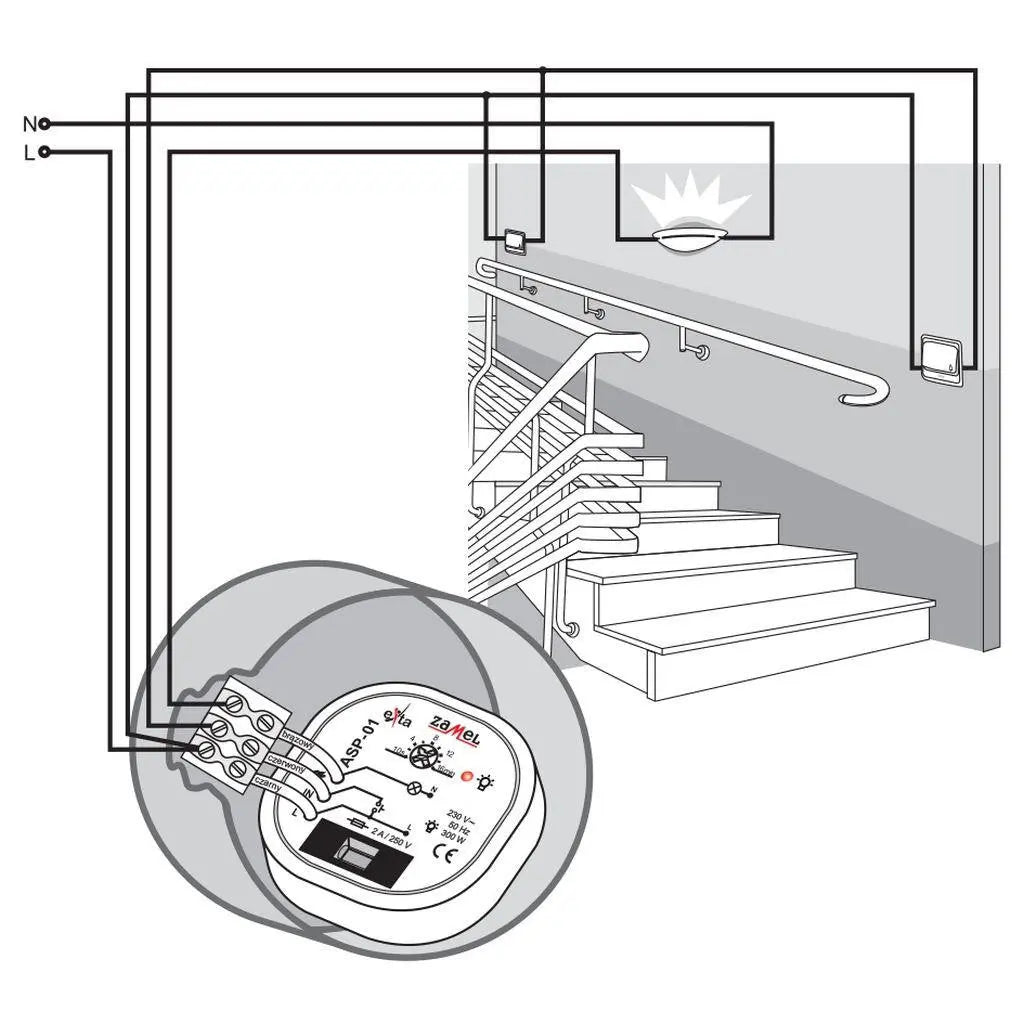 Staircase Light Switch Off Delay Timer ASP-01 230VAC