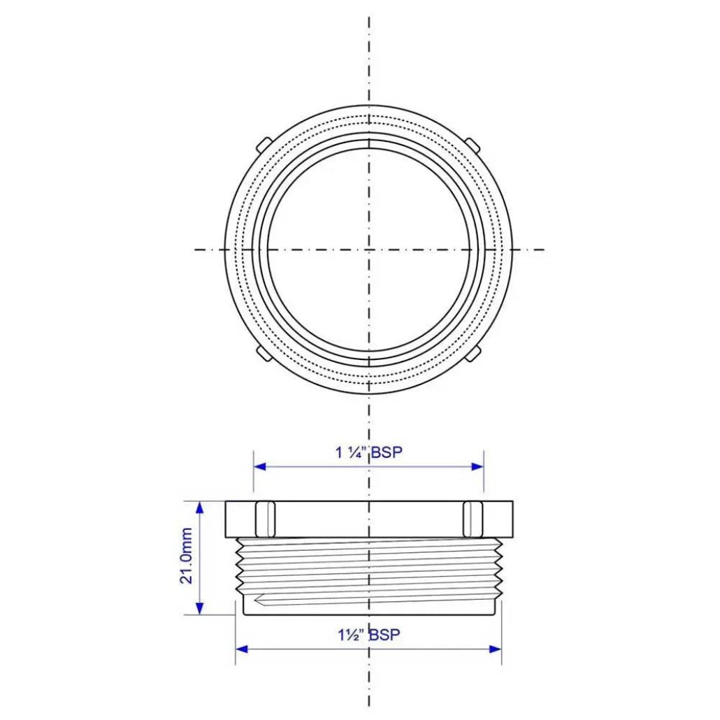 T16 McAlpine 1.5" x 1.25" Trap Inlet Reducer - Waste Pipe & Fittings