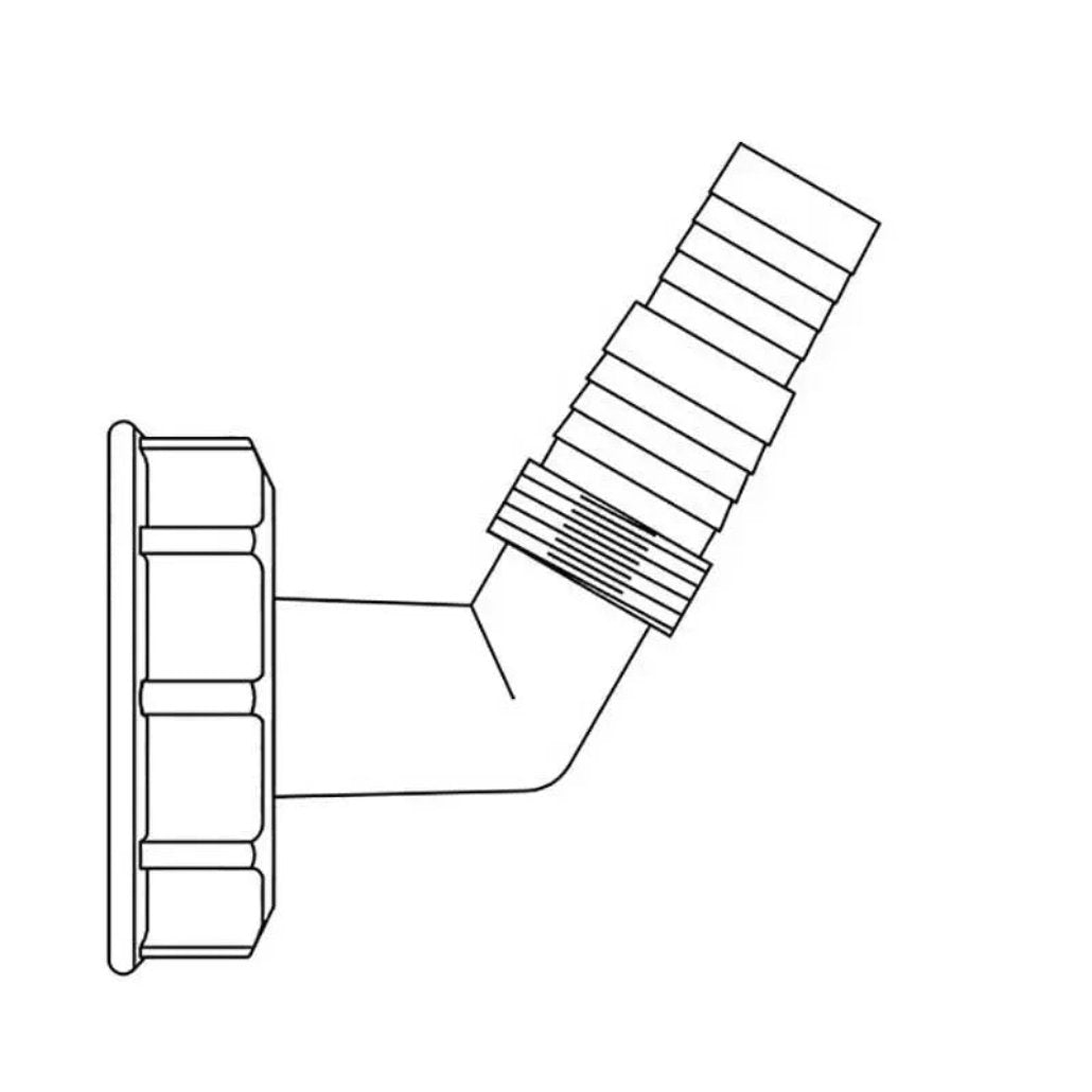 THC41 Floplast White Overflow and Hose Connector 40mm - Waste Pipe & Fittings