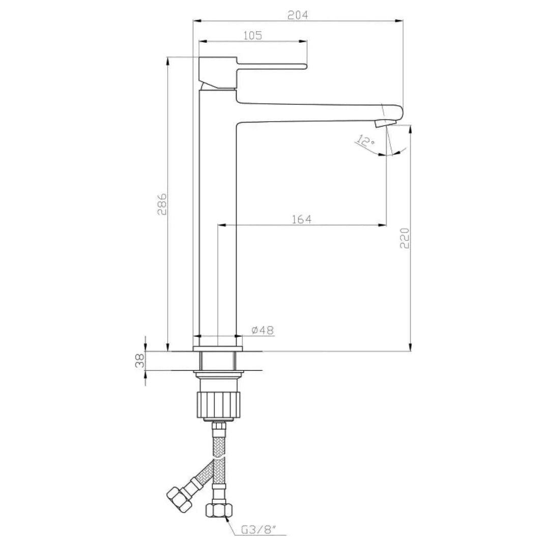 Tall Bathroom Sink Mixer Tap Gold Single Lever Monobloc Basin Taps