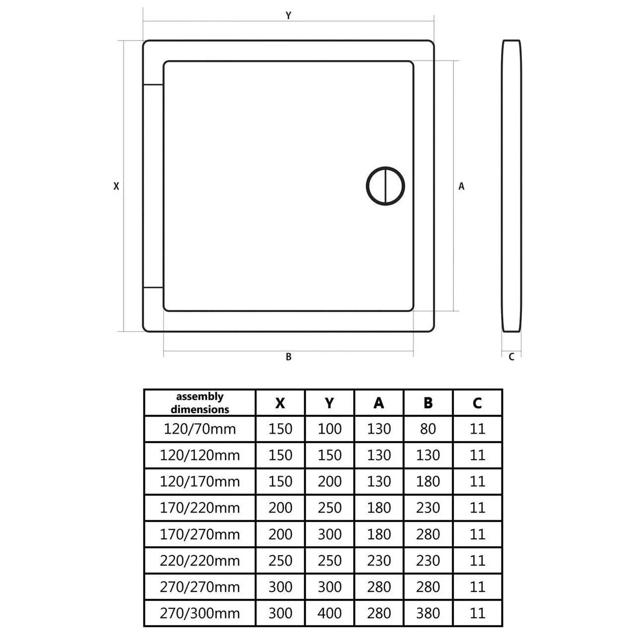 Thin Inspection Access Panel Access Hatch Door Plastic ABS Inspection Access Panels