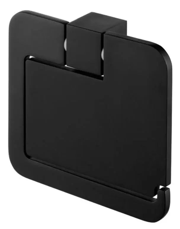 Toilet Paper Holder Black with Flap Powder Coated Zamak Toilet Roll Holders