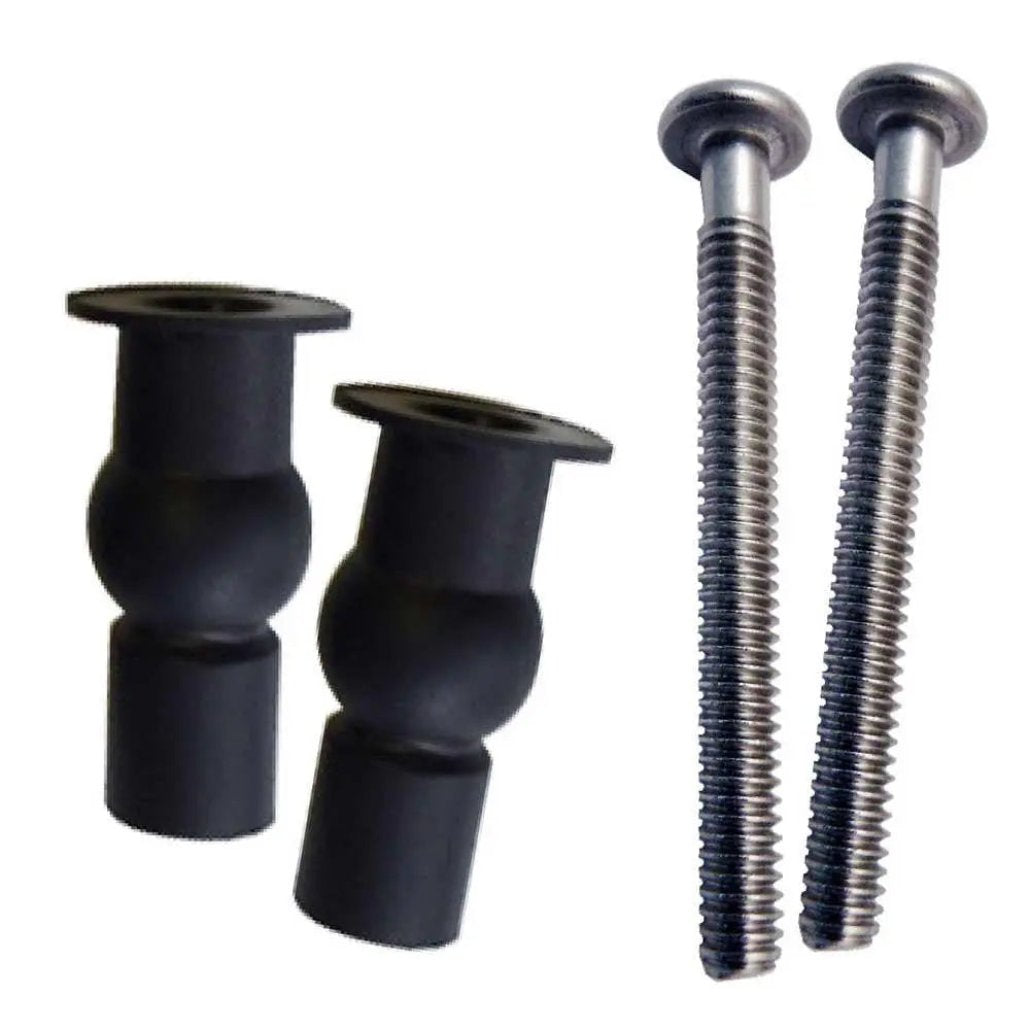 Top Fix Toilet Seat Grommet Set - Black Nuts Bolts and Washers