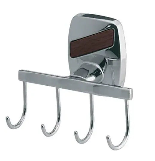 Towel Hook Strip 4 Hooks Modern Chromed Wall Mounted Towel Hooks