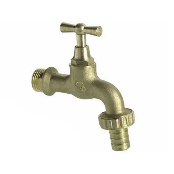 Brushed Brass Hose Union Garden Tap With Hose Adaptor Garden Taps / Valves