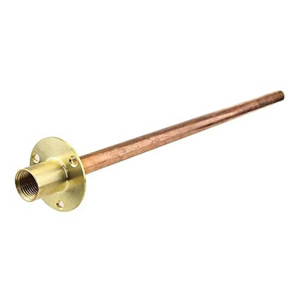 1/2" Hose Union Wall Plate Backplate Flange with 14" Copper 15mm Tube - Garden Taps / Valves