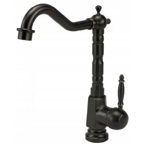 Vintage Tall Bathroom Basin Tap Brushed Black Monobloc Basin Taps