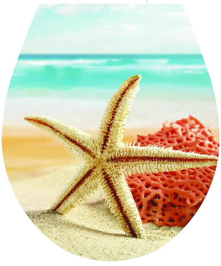 Starfish WC Seat Sticker Toilet Lid Cover Bathroom 32x38cm Toilet Seat Covers