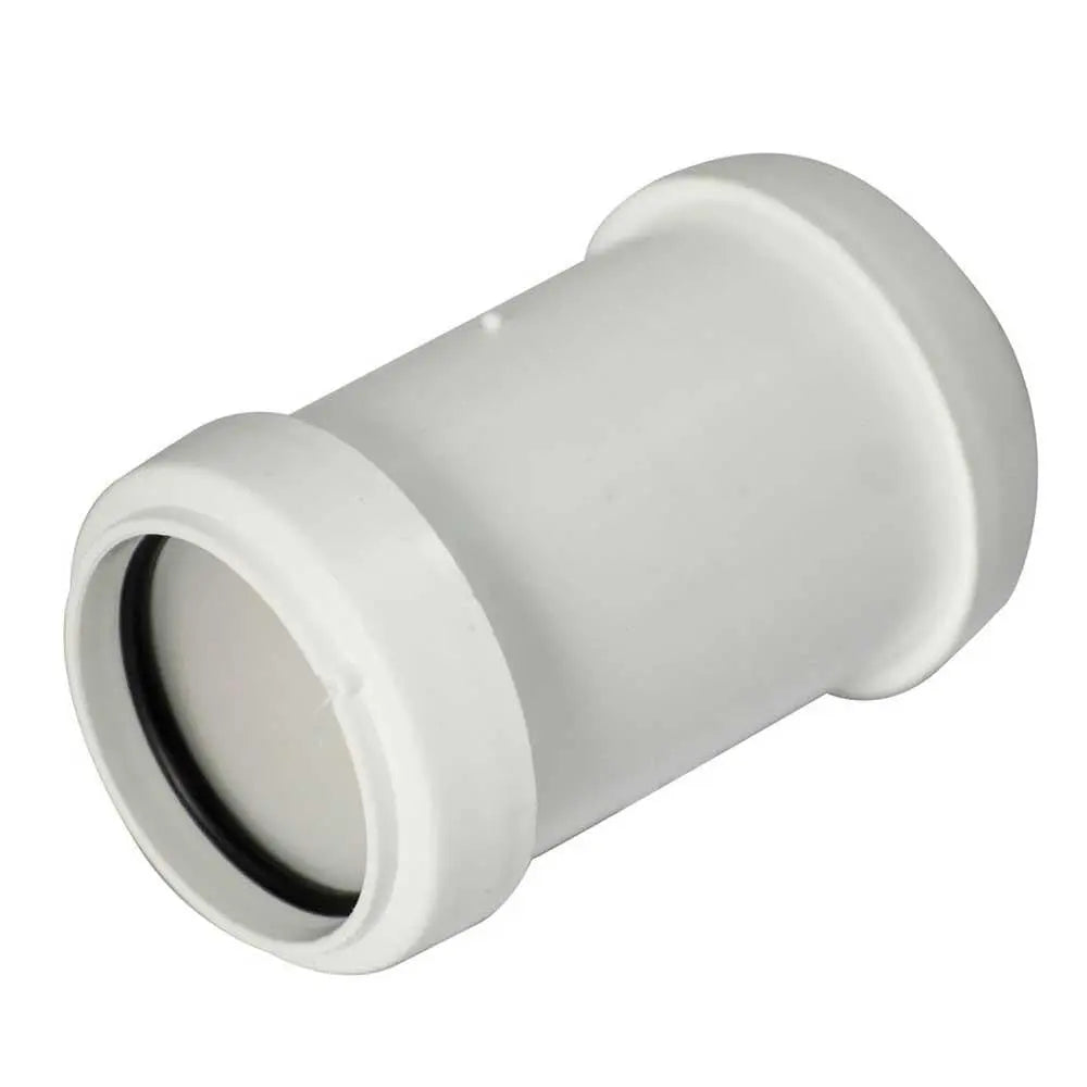 WP07W FloPlast 32mm Straight Coupling Push Fit Waste Pipe White - Waste Pipe & Fittings