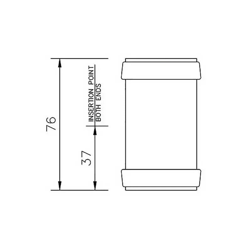 WP07W FloPlast 32mm Straight Coupling Push Fit Waste Pipe White - Waste Pipe & Fittings