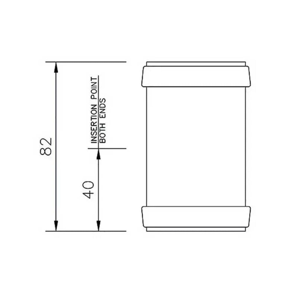 WP08W FloPlast 40mm Straight Coupling Push Fit Waste Pipe White - Waste Pipe & Fittings