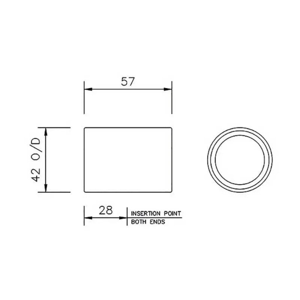 WS07W FloPlast 32mm Straight Coupling ABS Solvent White - Waste Pipe & Fittings