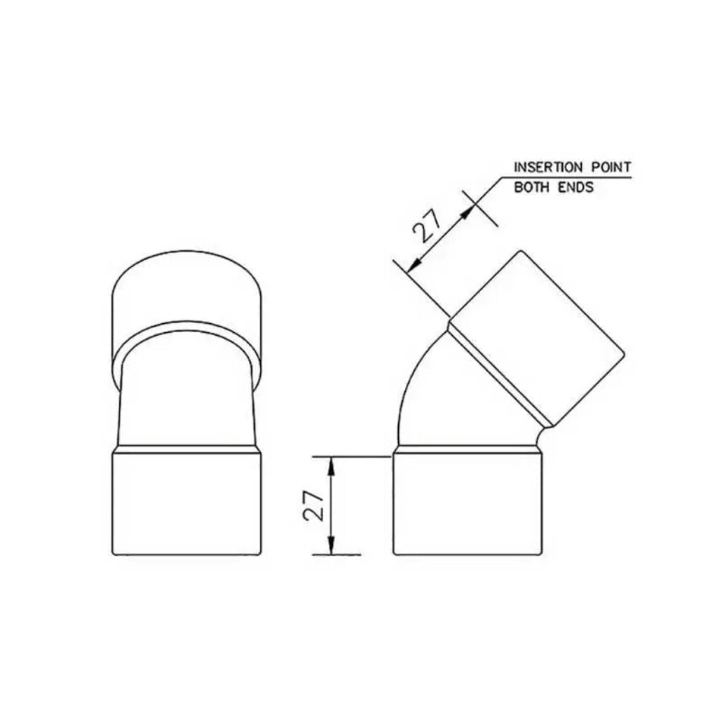 WS18W FloPlast 32mm 135deg Bend ABS Solvent White - Waste Pipe & Fittings