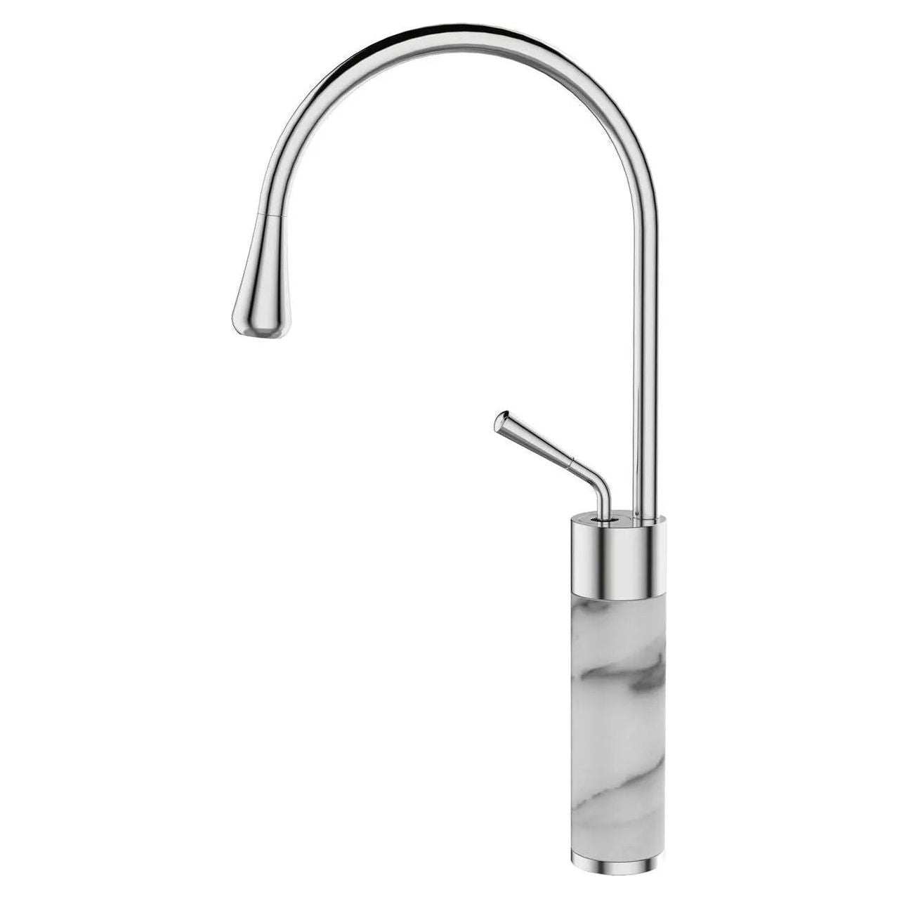 Chrome/White Marble Kitchen Sink Tap Basin Mixer Standing Kitchen Taps