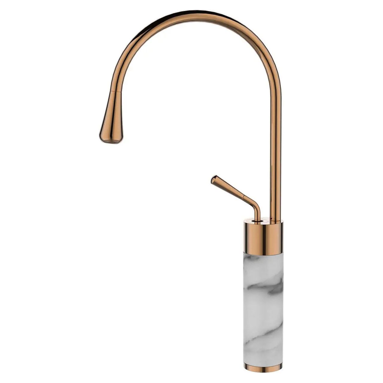 Copper/White Marble Kitchen Sink Tap Basin Mixer Standing Kitchen Taps